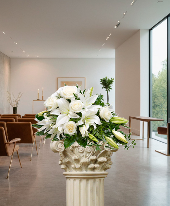 Centro Funerario de Rosas Blancas y Lilum en España
