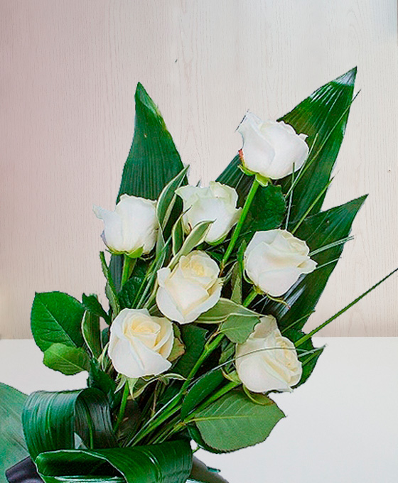 Ramo de Flores Fúnebre para Difuntos, Ramo de Rosas Blancas para Funeral